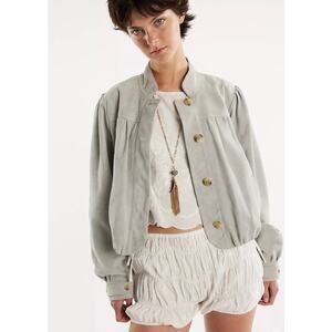 Free People Nimbus Suede Jacket - Gray - Size XS -